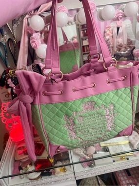Juicy Couture Quilted Juicy Fairytale Embroidery Daydreamer Pink Green